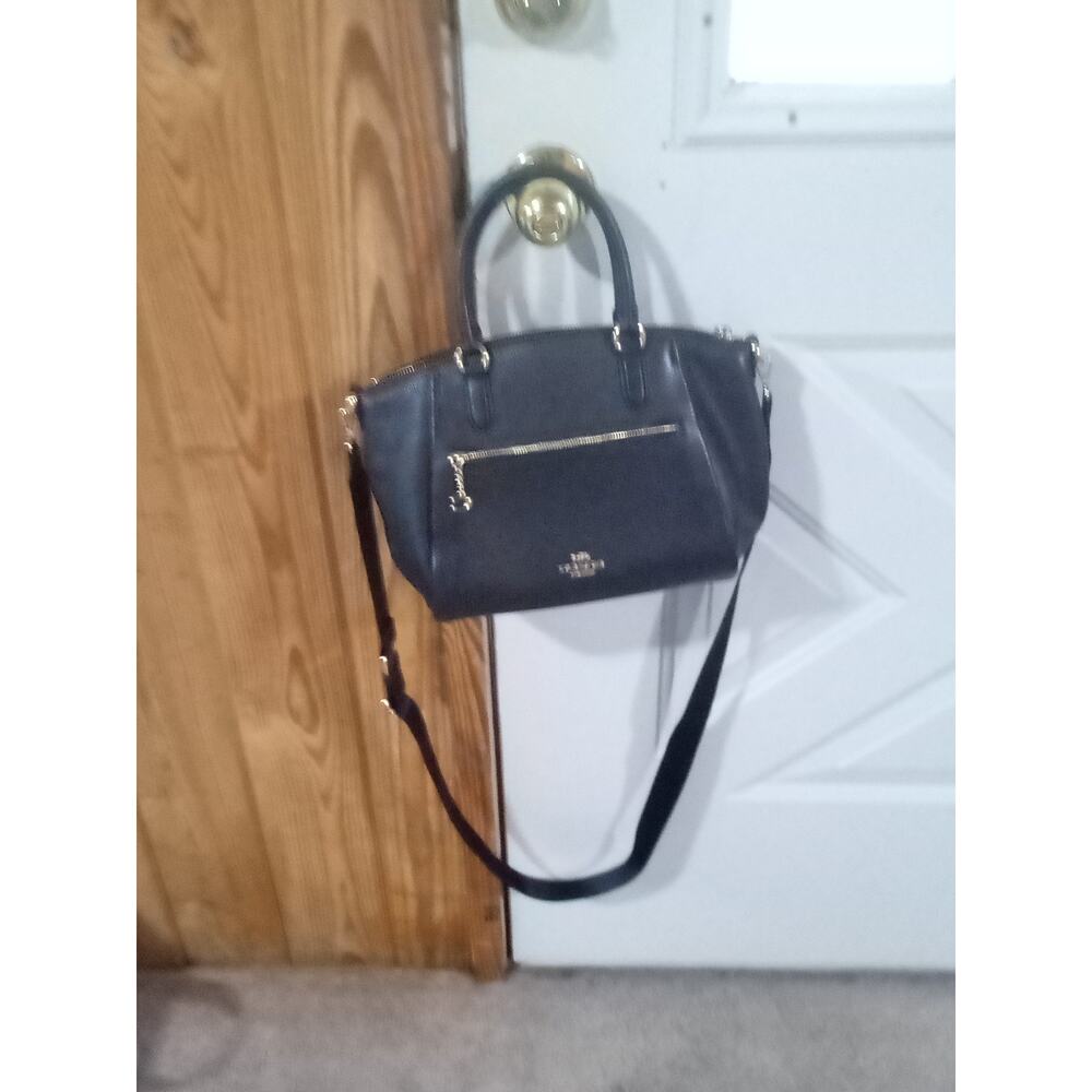 Coach NY Black Pebbled Leather Crossbody/Satchel Medium Handbag #D2222-79316
